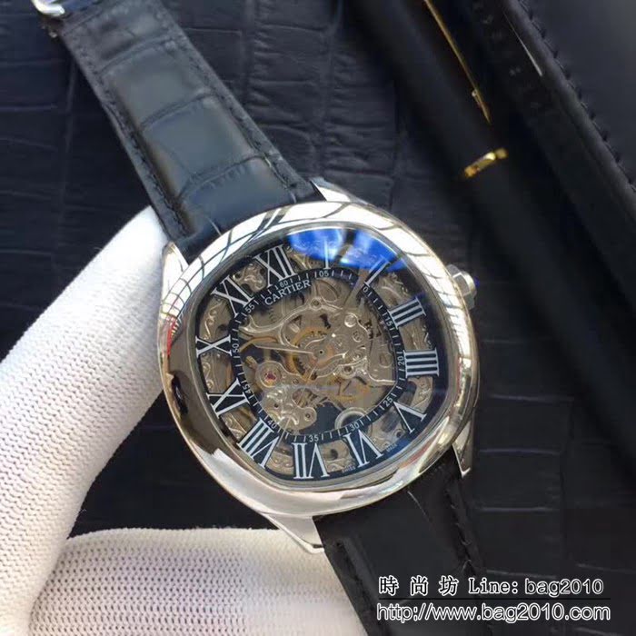 CARTIER卡地亞 精緻鏤空 全自動機械男士腕表 WSS0370